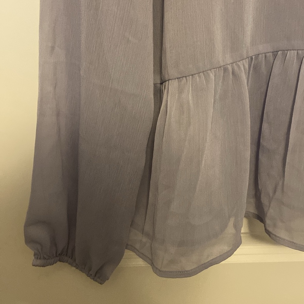 LOFT NWT Lilac peplum long sleeve top - Picture 2 of 8